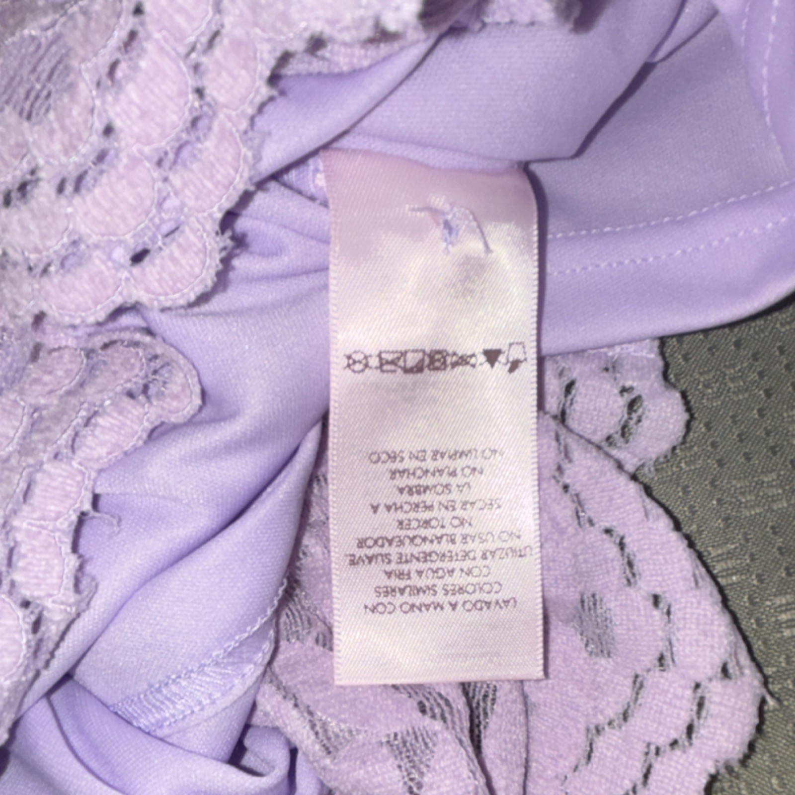 Teddi Rose Floral Lace Overlay Short Sleeve Top, Women’s, Color Purple Medium