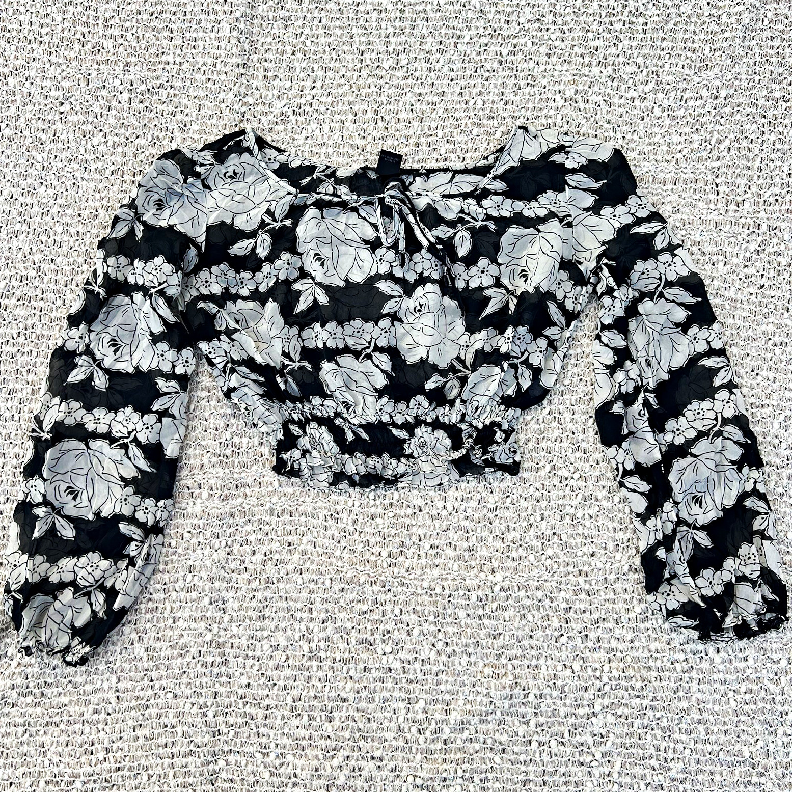 The Limited Silk 100% Silk Floral Crop Top Size S