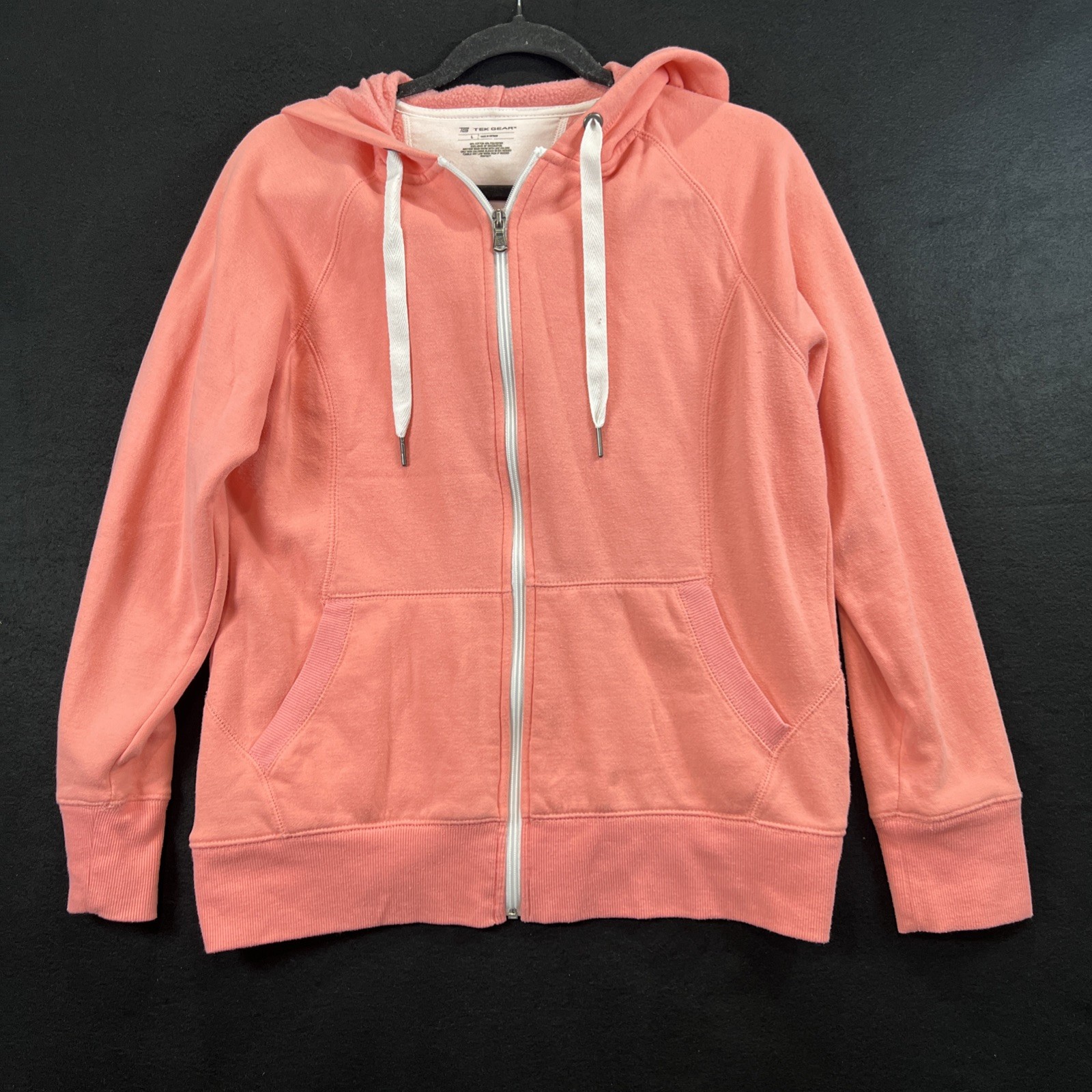 Peach Women’s Tek Gear Zip Up Hoodie Size Large