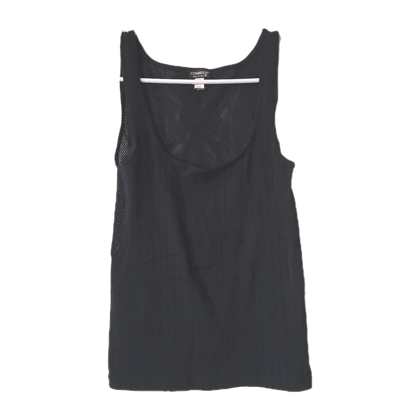 Vintage Cosabella Mesh Tank Top Women’s Large Black Italy Bow Scoop Indy Sleaze