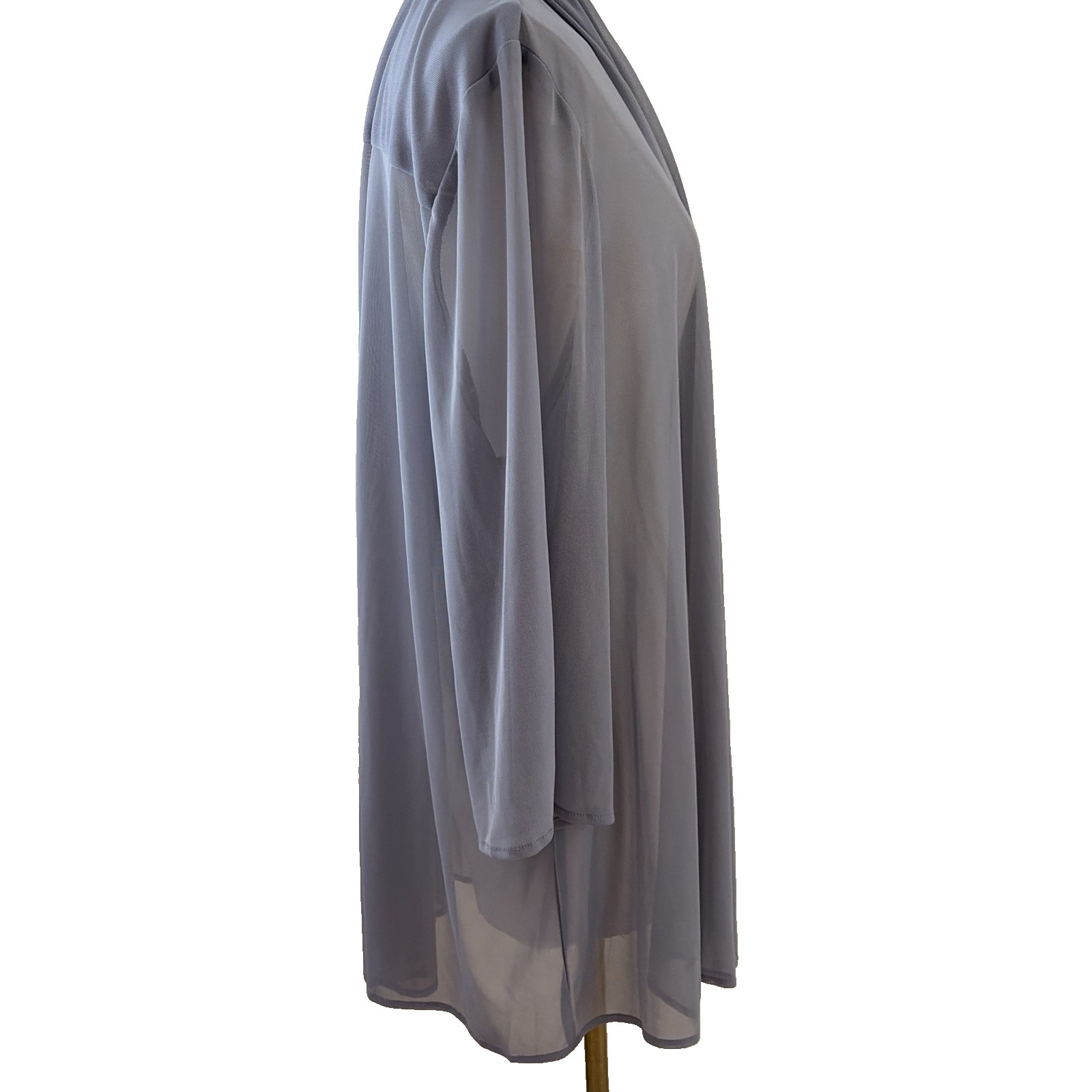 Catherines Sheer Open Front Cardigan Topper Size 22W Gray Elegant Whimsigoth