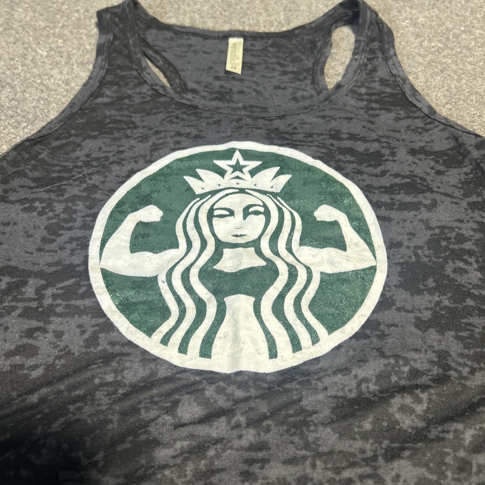 Ever Hottie Starbucks Tank Top Size M Black Workout Gym