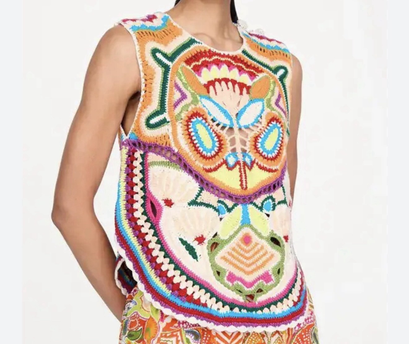 Marie Oliver Armory Rainforest Crochet Linen Blend Tank Top NWT Size Medium