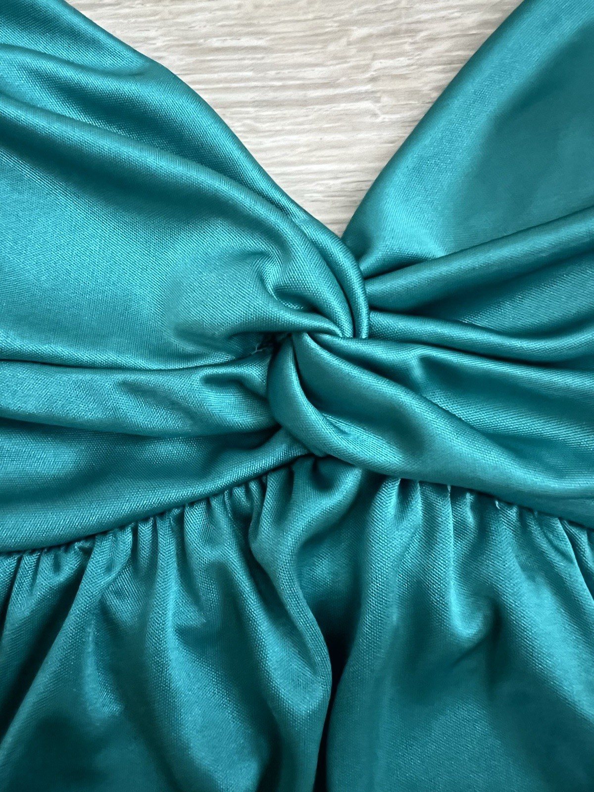iZ Byer California Y2K Teal Babydoll Cami Top Sz M Satin Braided Strap USA Made