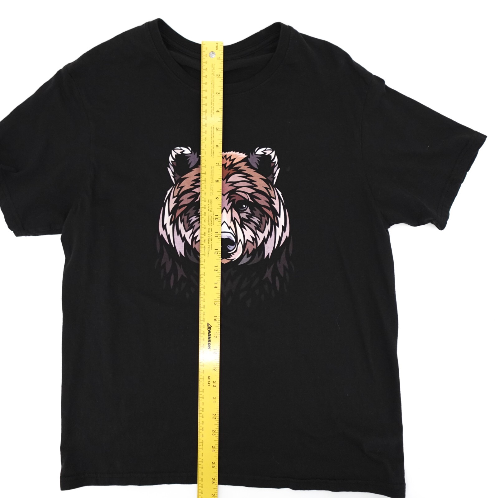 Bear Shirt Womens teens Extra Large Slim Black T-Shirt Graphic Outdoor Hiking