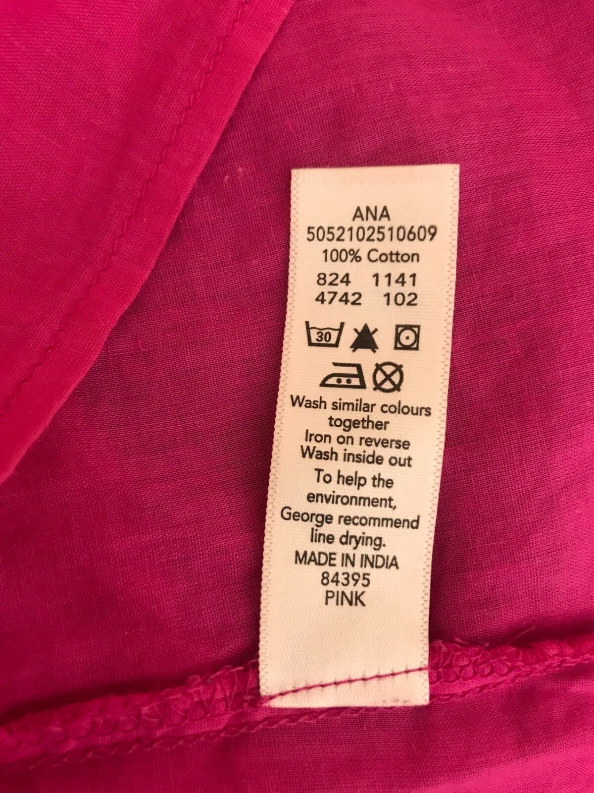 Bright Pink Cotton Beach Pool Summer Holiday Sun Cover-Up Top size 14 George