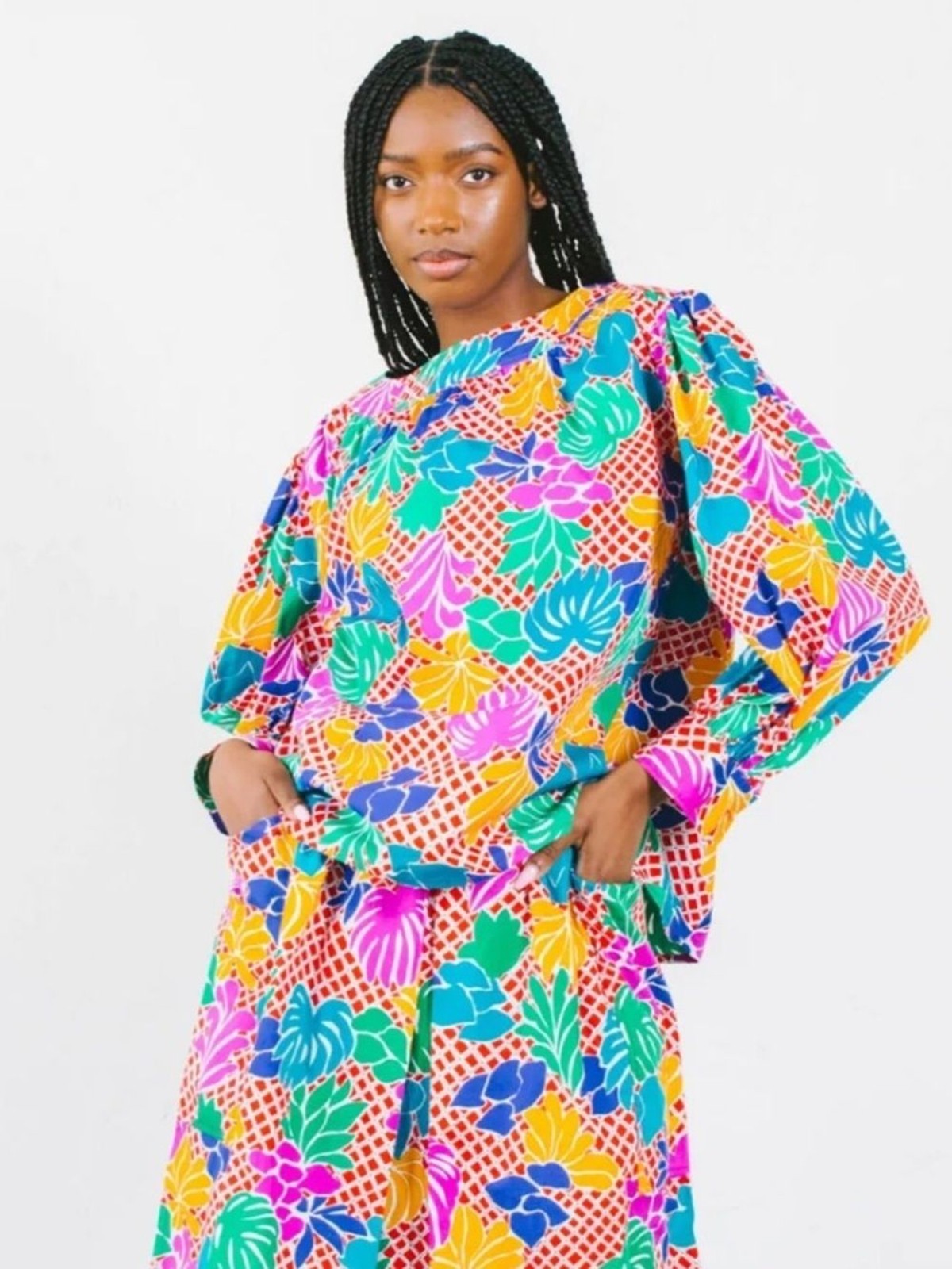 Saint Laurent Vintage 1980s Rive Gauche Matisse Print Blouse Top Size EU 40