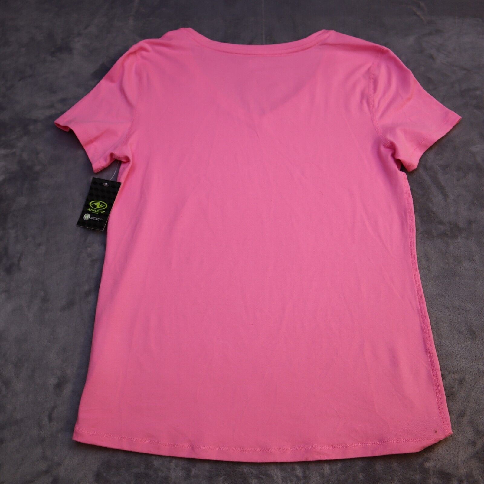 Athletic Works TShirts Women Medium Lightweight Casual VNeck Pink Red Activewear