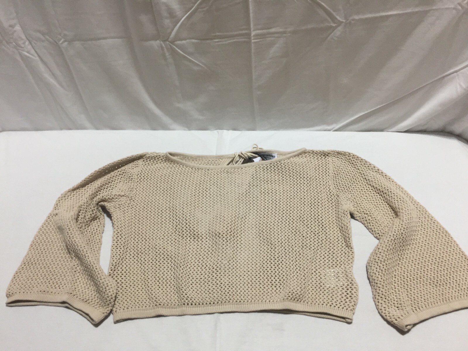 B142 CHARLIE HOLIDAY Amalfi Crochet Knit Top Caramel Womens Size Medium (US 6)