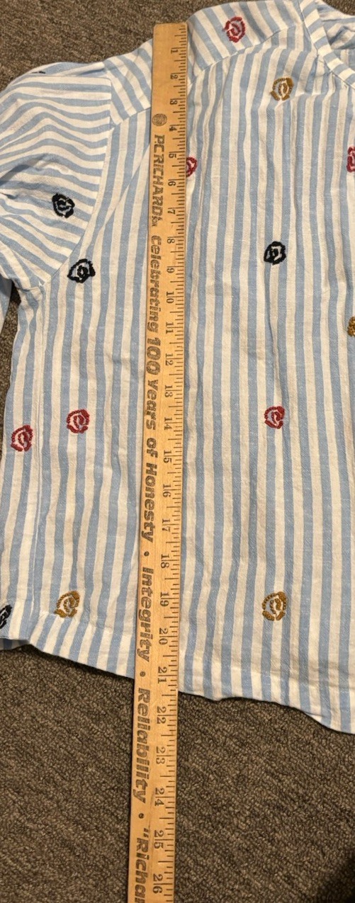 Anthropologie Akemi Kin Small Oversized Cotton Linen Blend Button Up Top