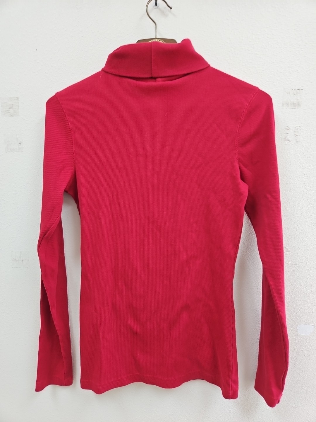 Harley Davidson Rhinestone Turtleneck Rib Long Sleeve Turtleneck Stretchy Red M