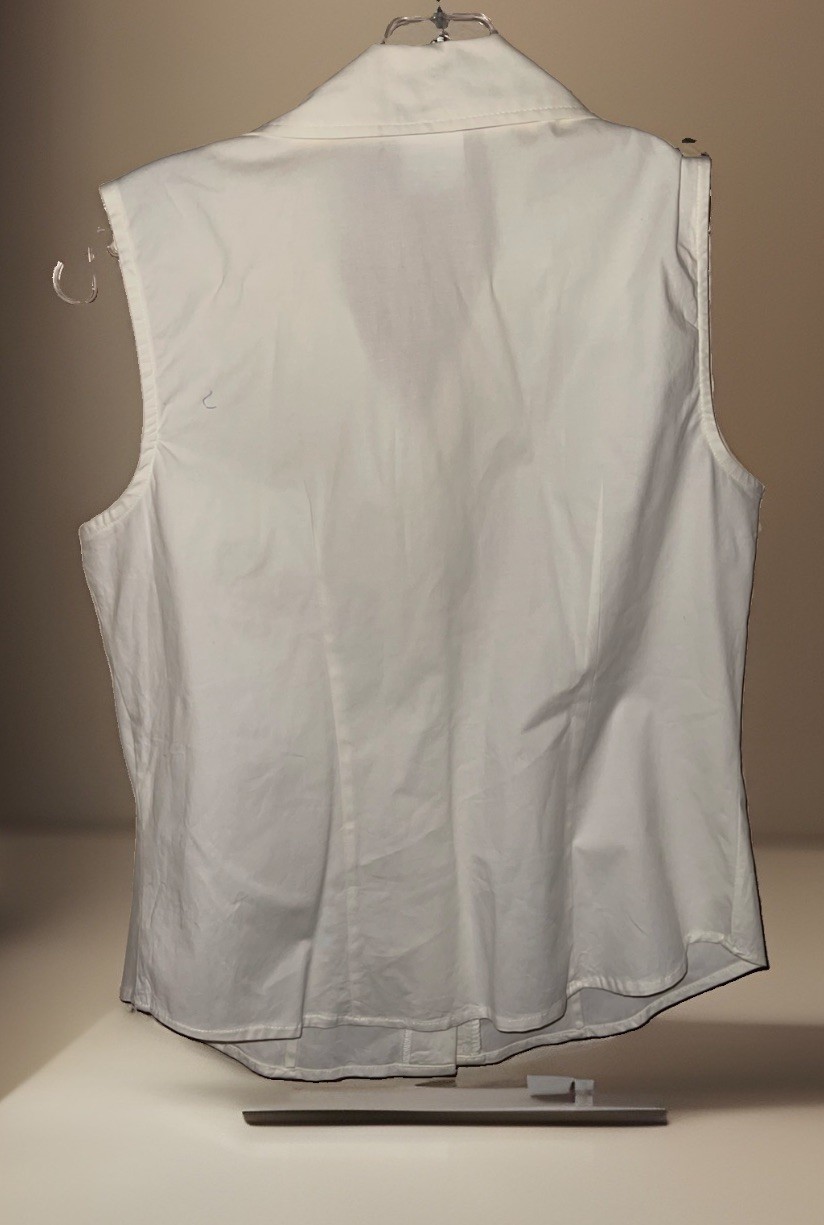 White Button Up Blouse Sleeveless Shirt Classic White Women’s Size 6 Summer