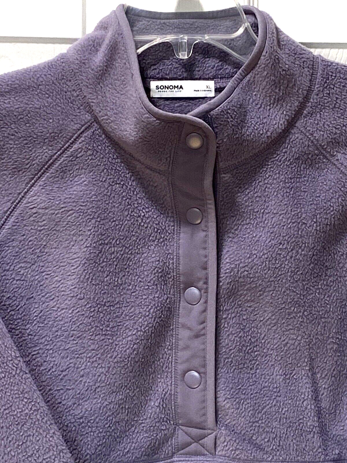Sonoma Plush Top Long Sleeve Lavender Soft Polar Fleece Casual Work Size XL 