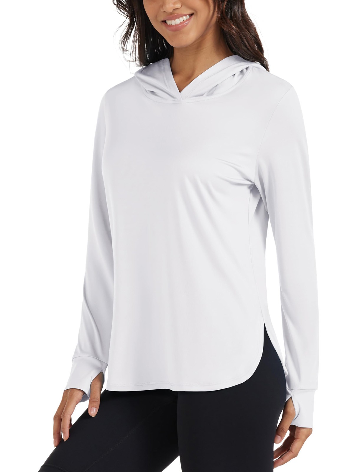 Women’s UPF 80+ Sun Protection Hoodie Long Sleeve Lightweight UV Rashguard Shirt