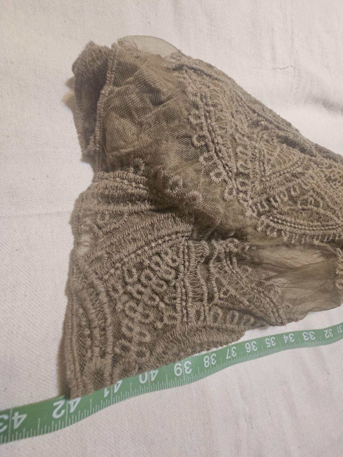 Romantic Lace Womens Kimono Duster Open Front Sz L/XL Green