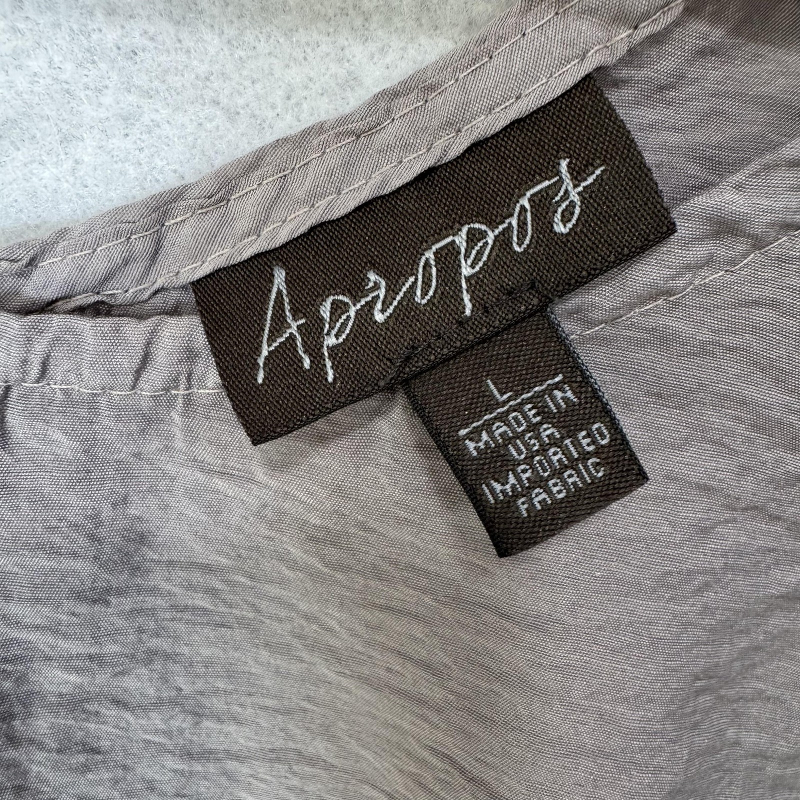 Apropos Tank Top Womens Large Brown Scoop Neck Crinkle Woven Relaxed Basic