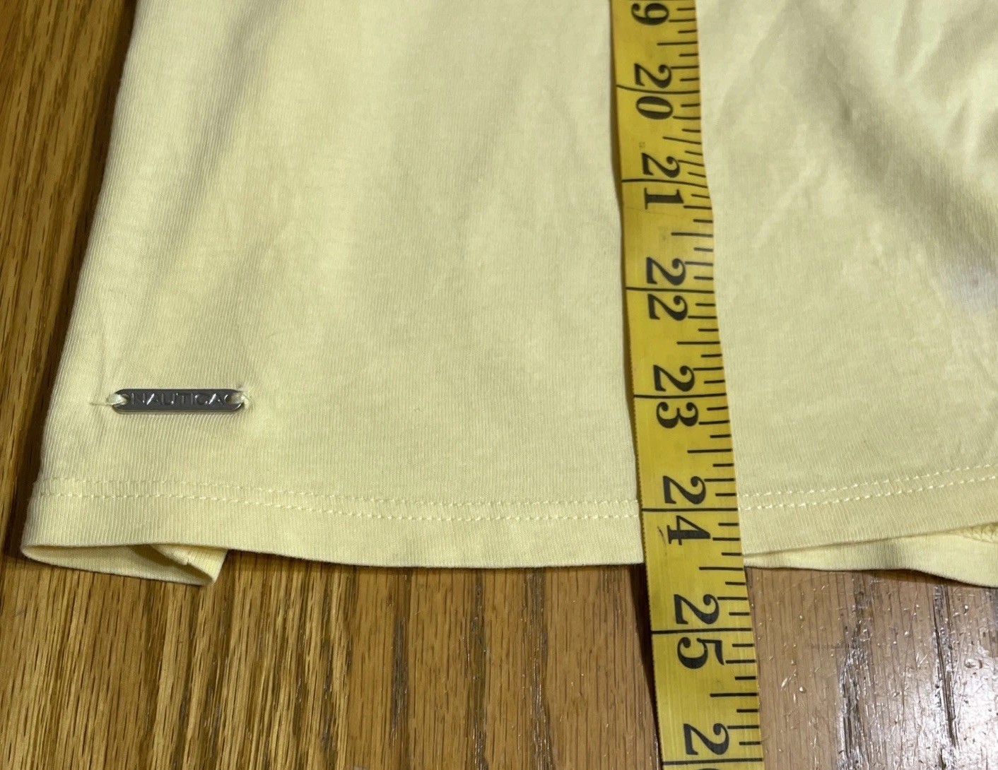 Nautica Sunshine Yellow Size XL Blouse Top Side Knot Tie Short Sleeve Logo
