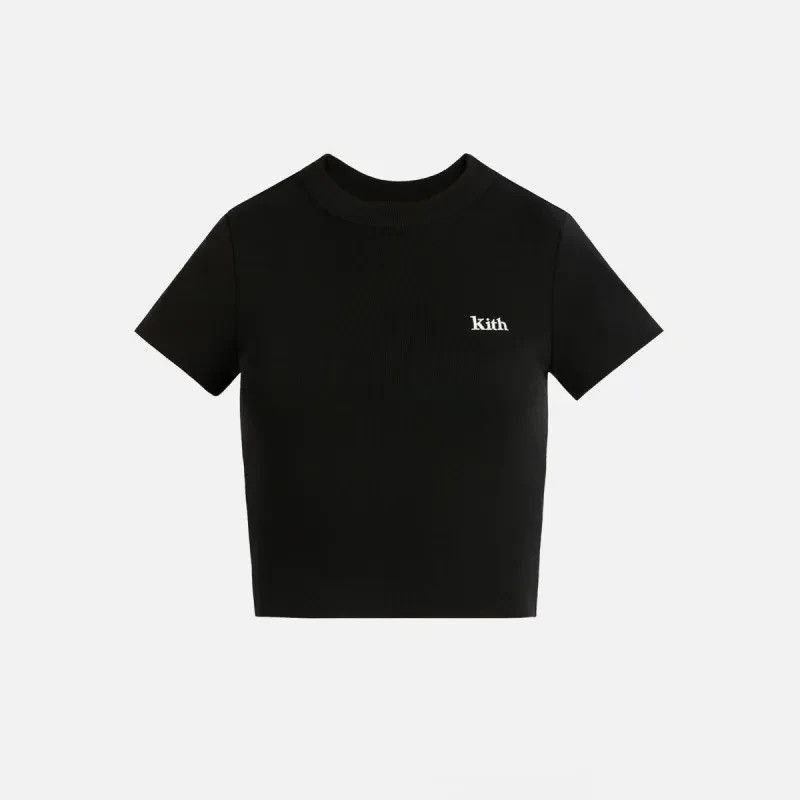 NEW Kith Women Mulberry II Tee Shirt Top Black