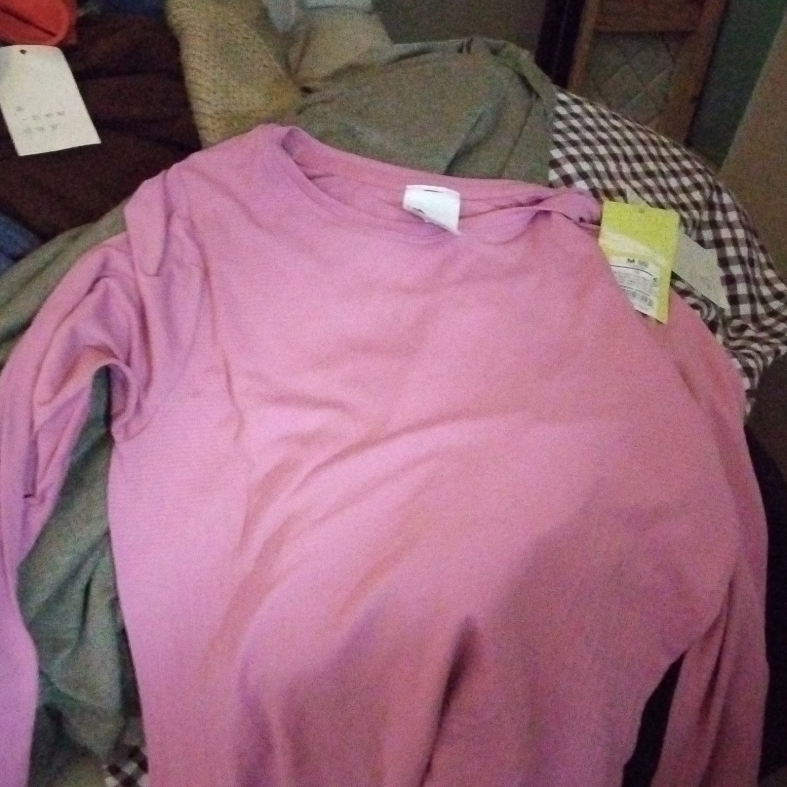 call in revolution Women’s Pink Long Sleeve Cotton Crew Neck Top Size M