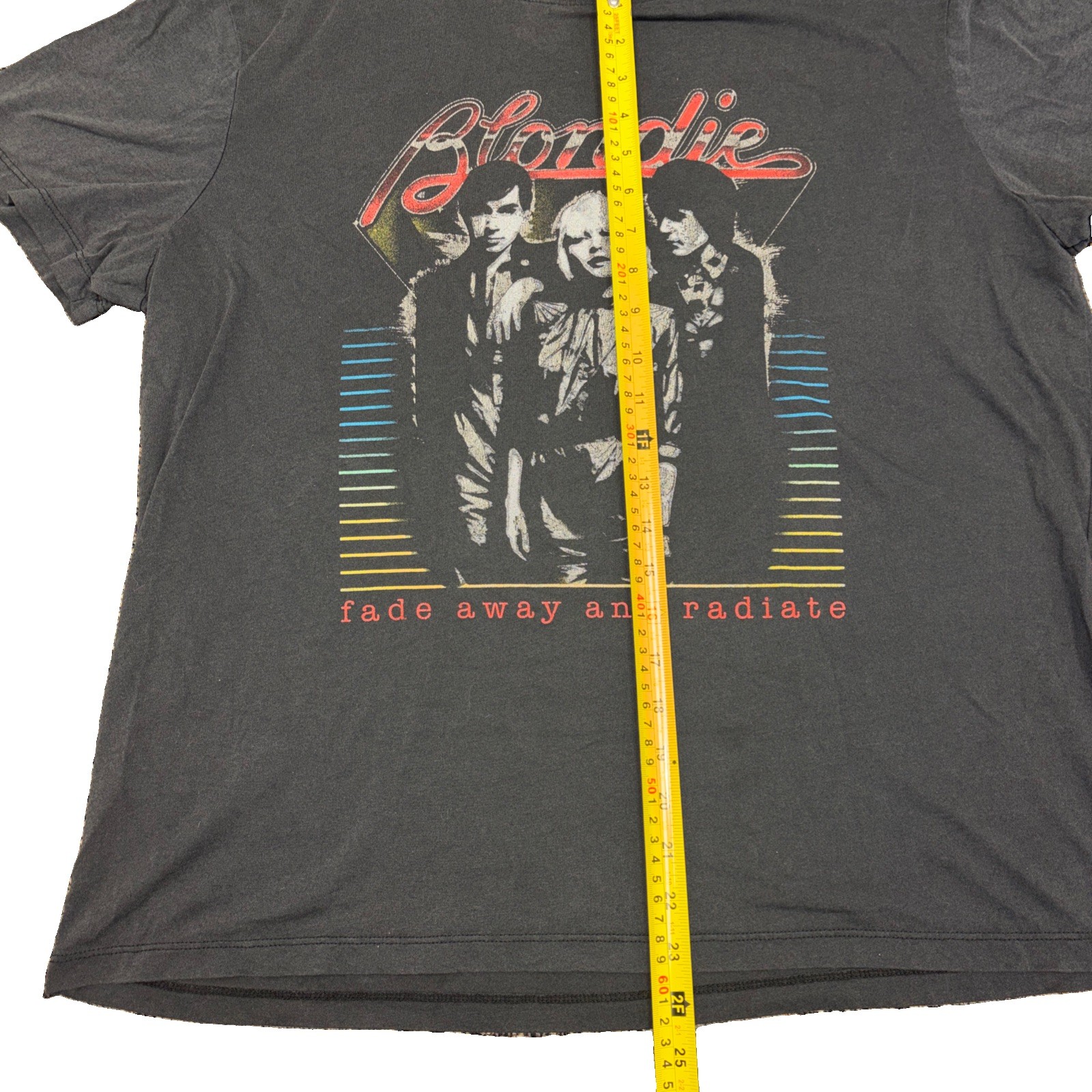 Vintage Blondie Fade Away And Radiate Retro Size Medium Black Shirt Rock Music