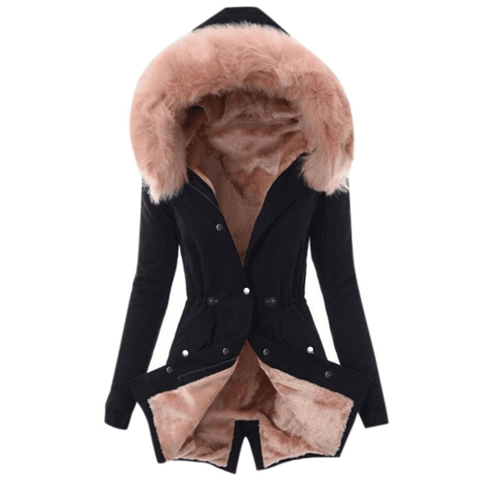 Women’s Thick Winter Warm Fur Hooded Long Coat Jacket Parka Outwear Puffer Coat