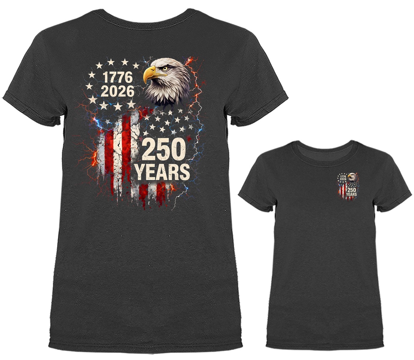 250 Years of American Independence Eagle USA Flag 4th of July T-shirt