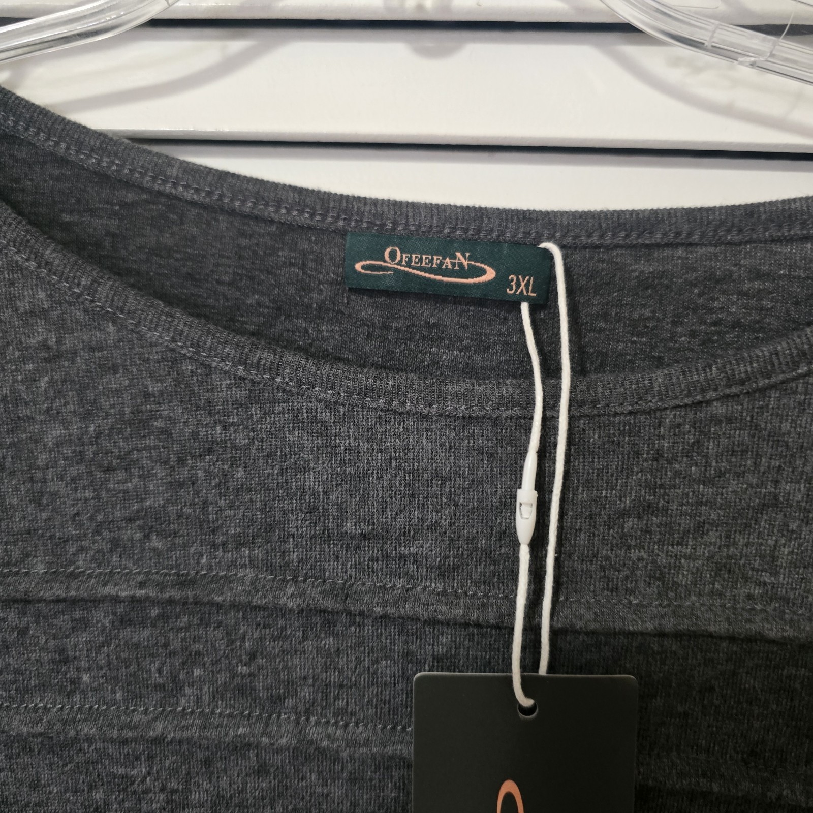 OFEEFAN Women’s long-sleeve Pullover Gray top Size 3XL Nwt