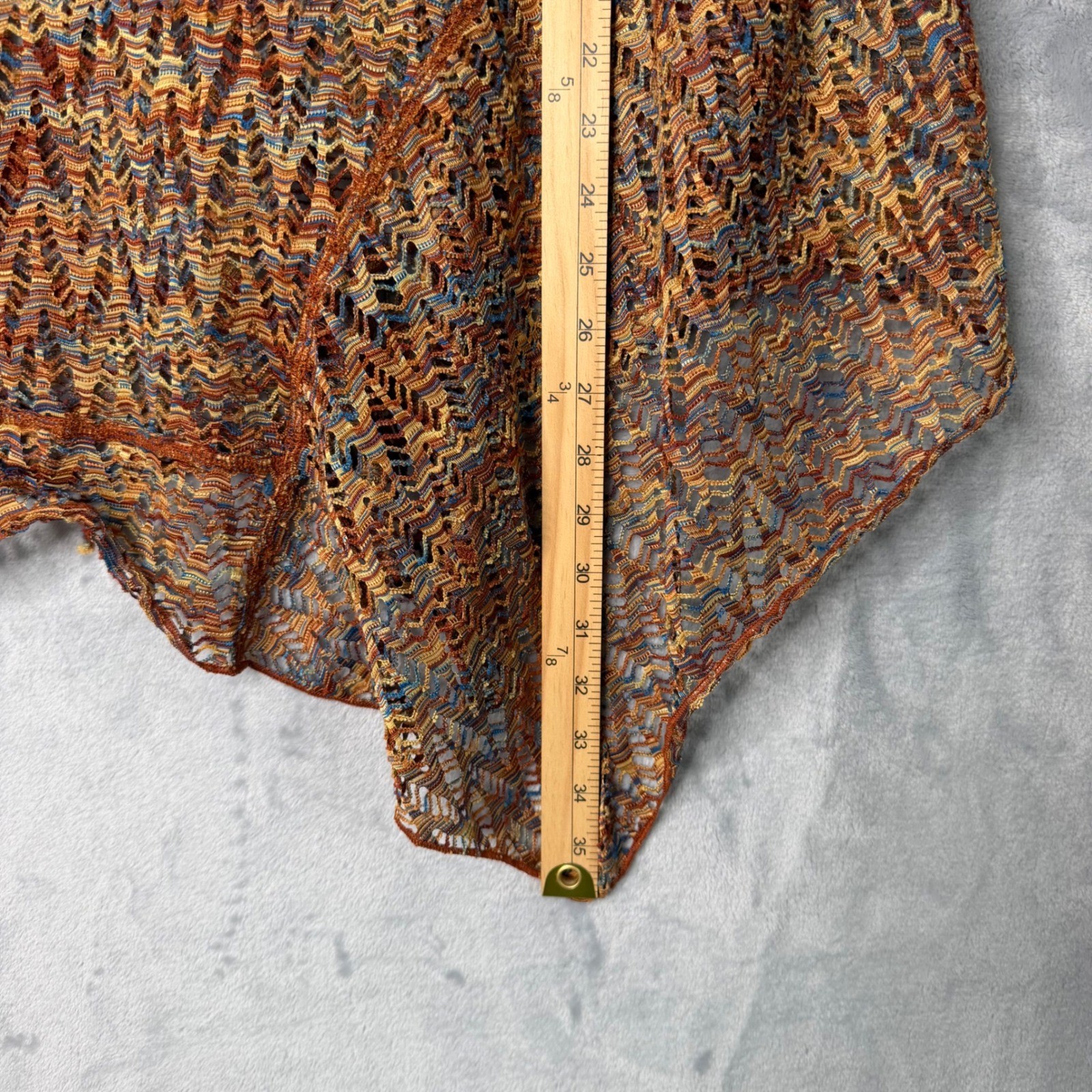 One World Crochet Open Knit Tunic Womens Plus Size 3X Multi Color Asymmetrical