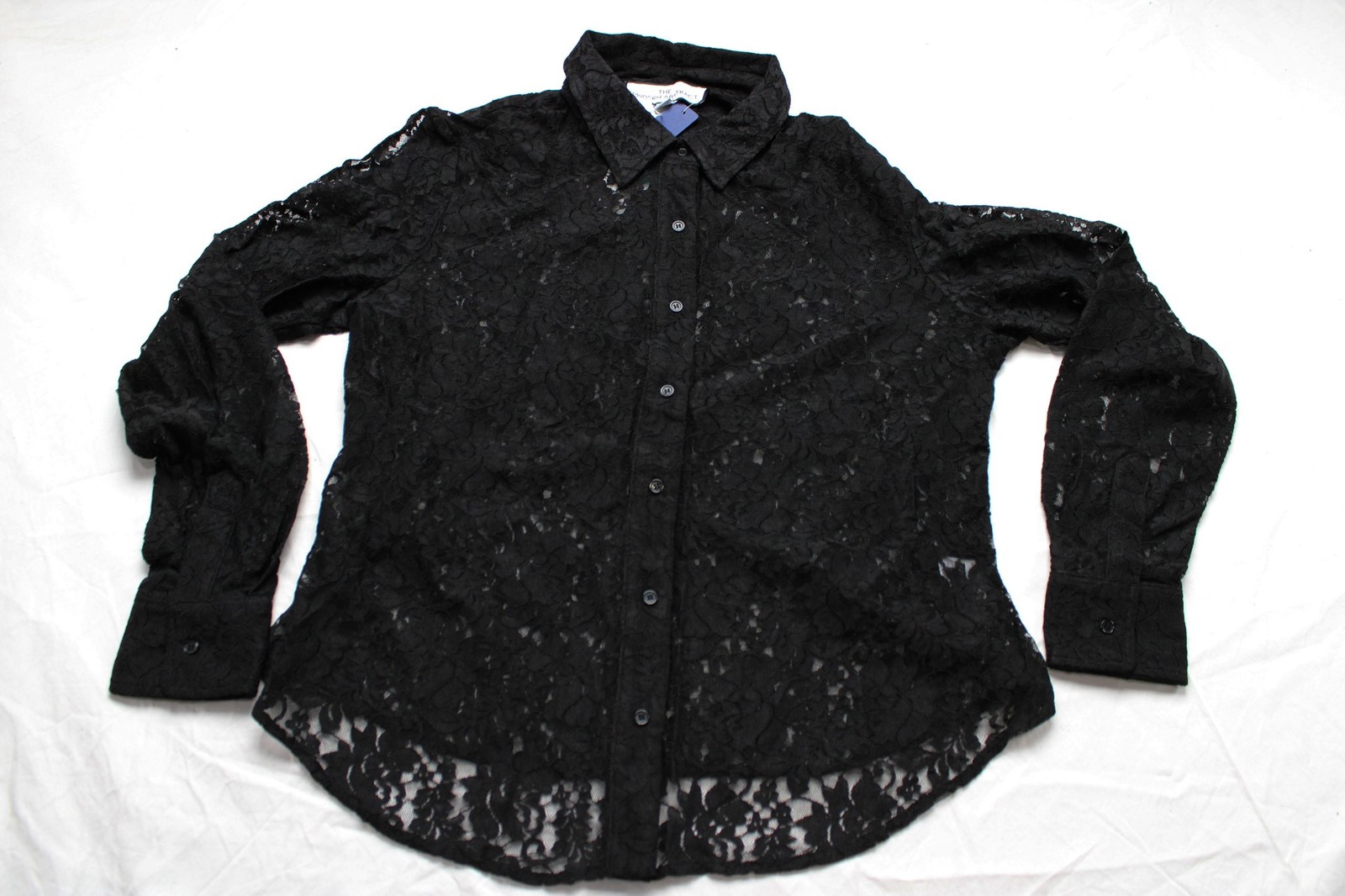 The Modern Abstract Women’s Long Sleeve Geneva Lace Blouse WR4 Black Size XL NWT