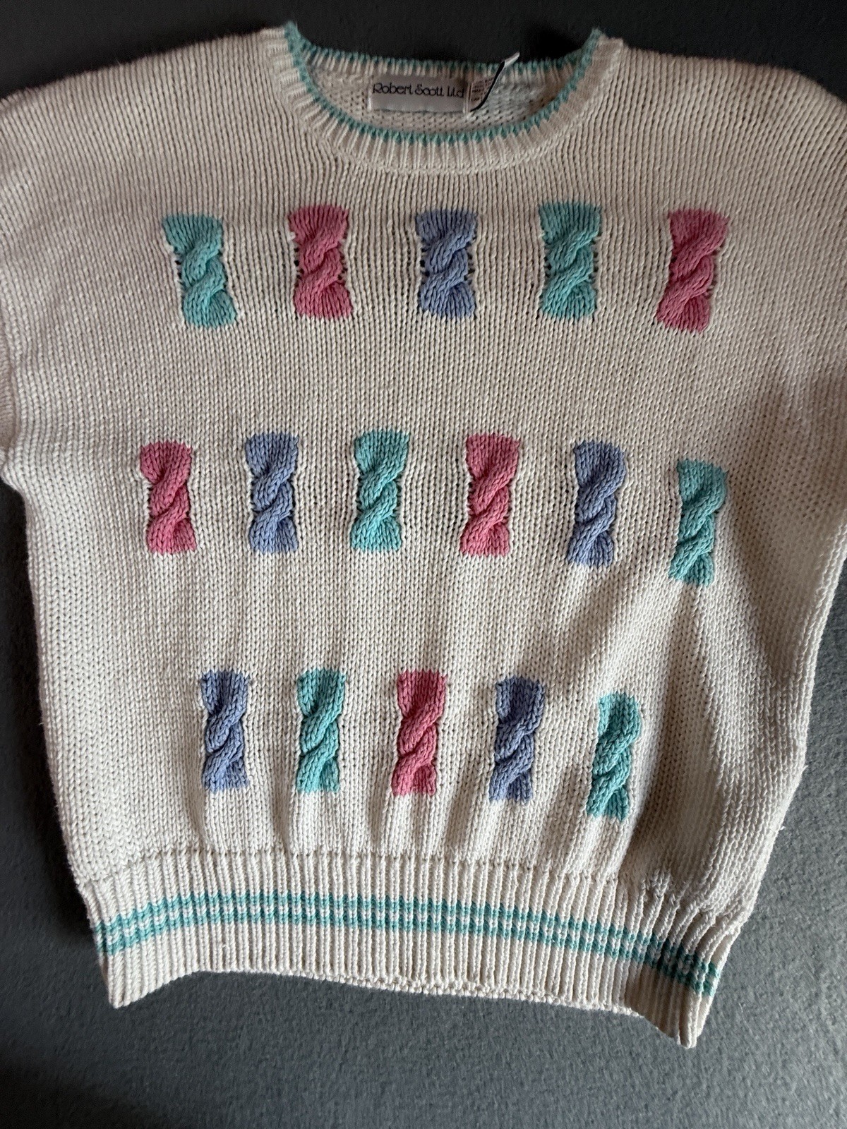 Vintage Robert Scott Ltd M Women’s Colorblock Knit Crewneck Pullover Sweater