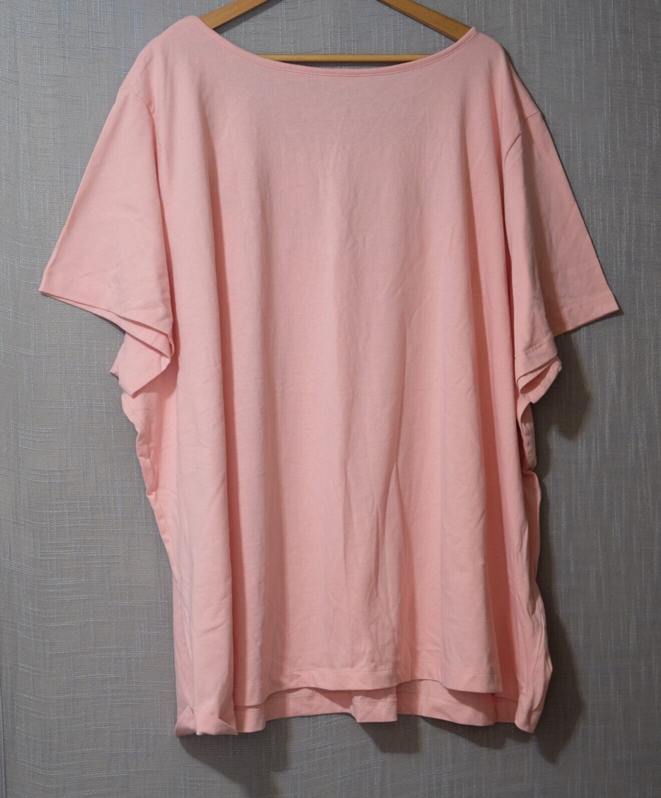 Nwot! Roaman’s Embroidery T-Shirt Tunic Pink Woman’s 5X 38/40 #H53-3