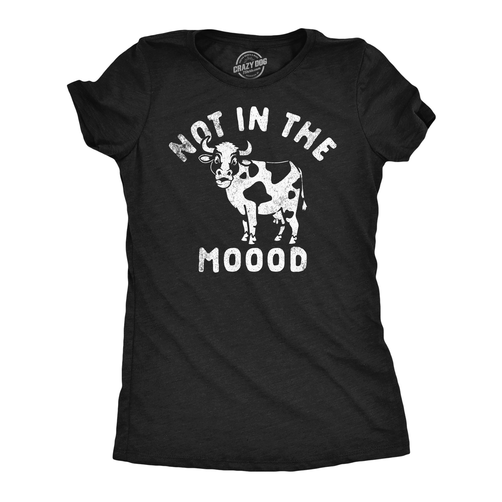 Womens Funny T Shirts Not In The Moood Sarcastic Cow Graphic Tee for Ladies