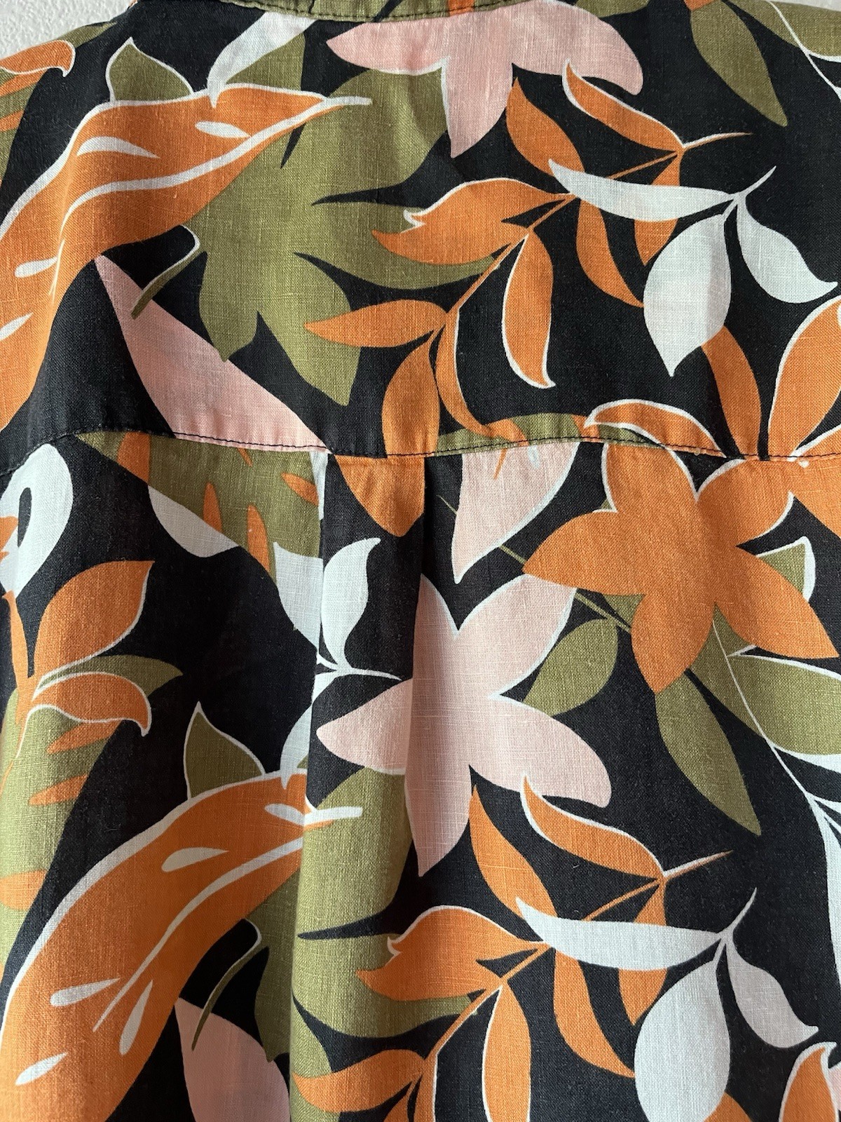 C&C California Tropical Printed Linen Short Sleeve Button Down Shirt Size S