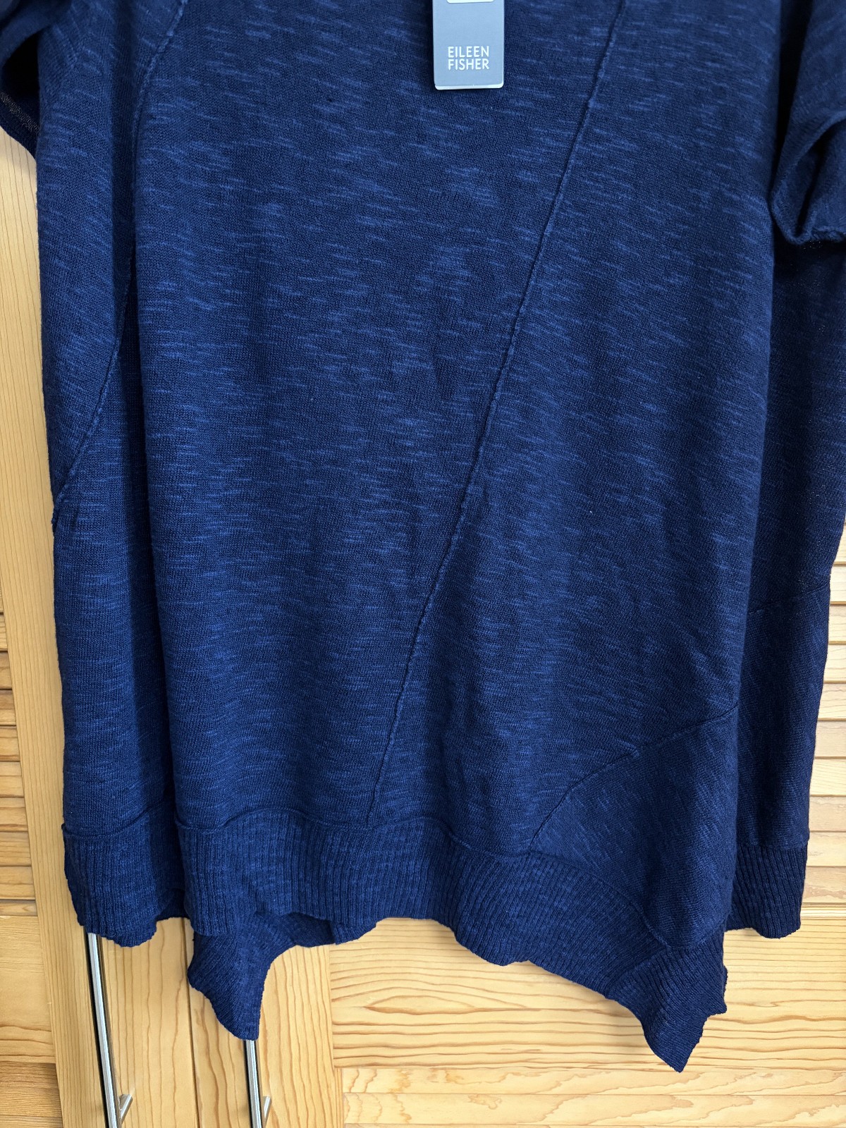 Eileen Fisher Woman Midnight Blue Linen/Cotton Scoop Neck Cap Slv Tunic Size 3X