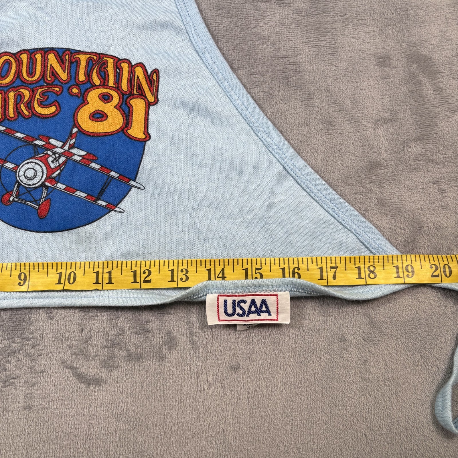 Mountain Aire Music Festival 80s 1981 Vintage Shirt Top Blue Made in USA