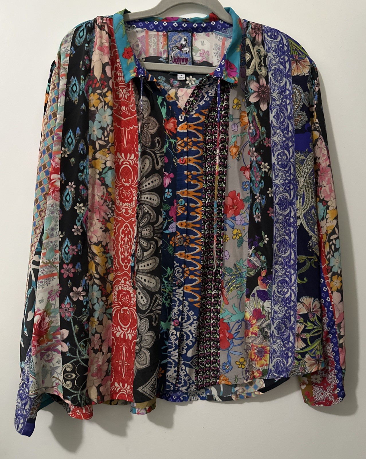Johnny Was Treble Sofia Button-Up Blouse Long Sleeve Women’s Sz M Gd Condition