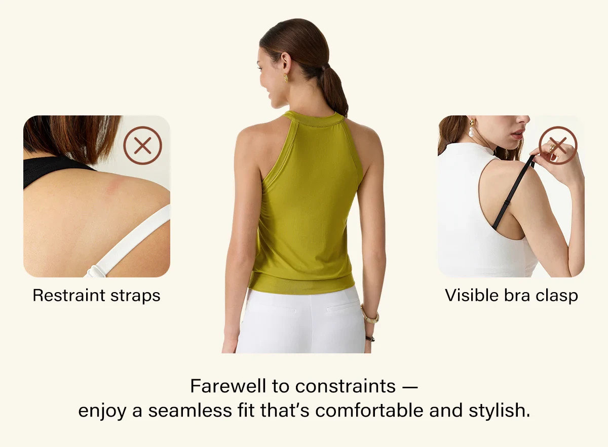 Halter Neck Banded Hem Bra Tank Brand New – Multicolor