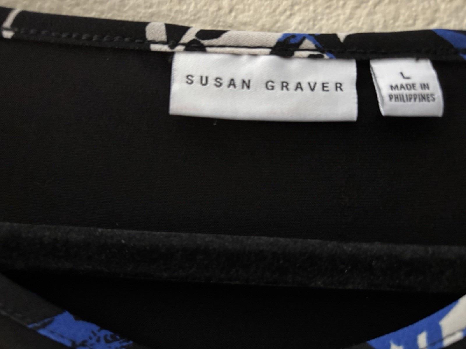 Susan Graver L Multi Colored Long Sleeve Blouse (A484)