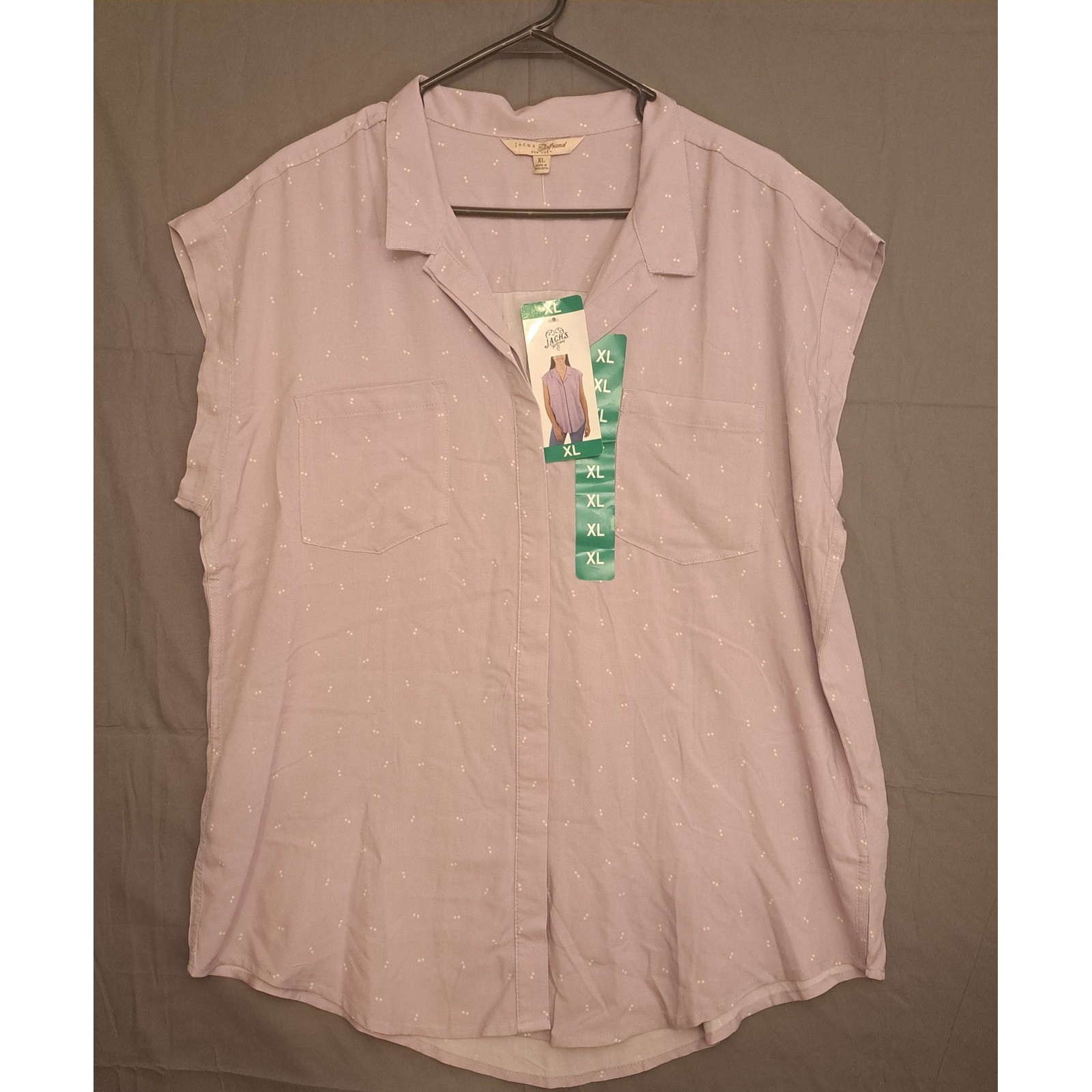 NWT Jachs Girlfriend New York Collared Button Up Shirt Women’s Size XL Purple