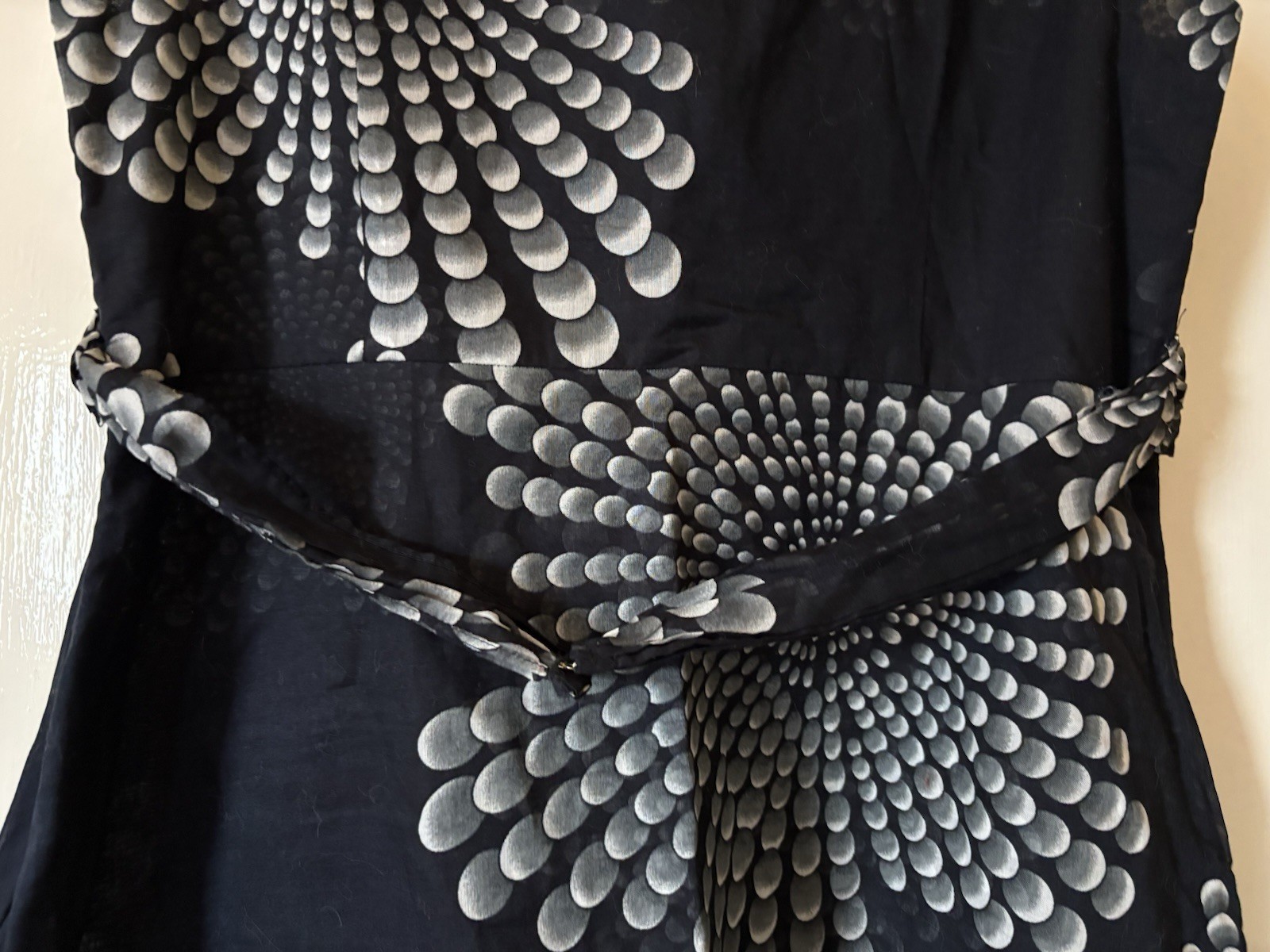 Monsoon Black Grey Geo Print Lined Lightweight Sleeveless Blouse UK16