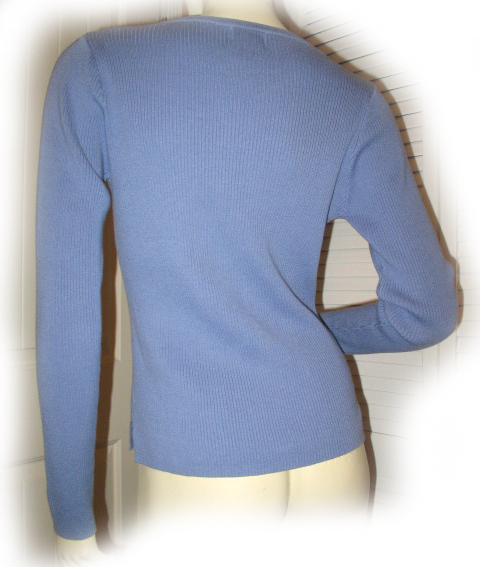Vintage 90s 80s Pierre Cardin Knit Sweater Top S Long Sleeve Blue Purple Preppy