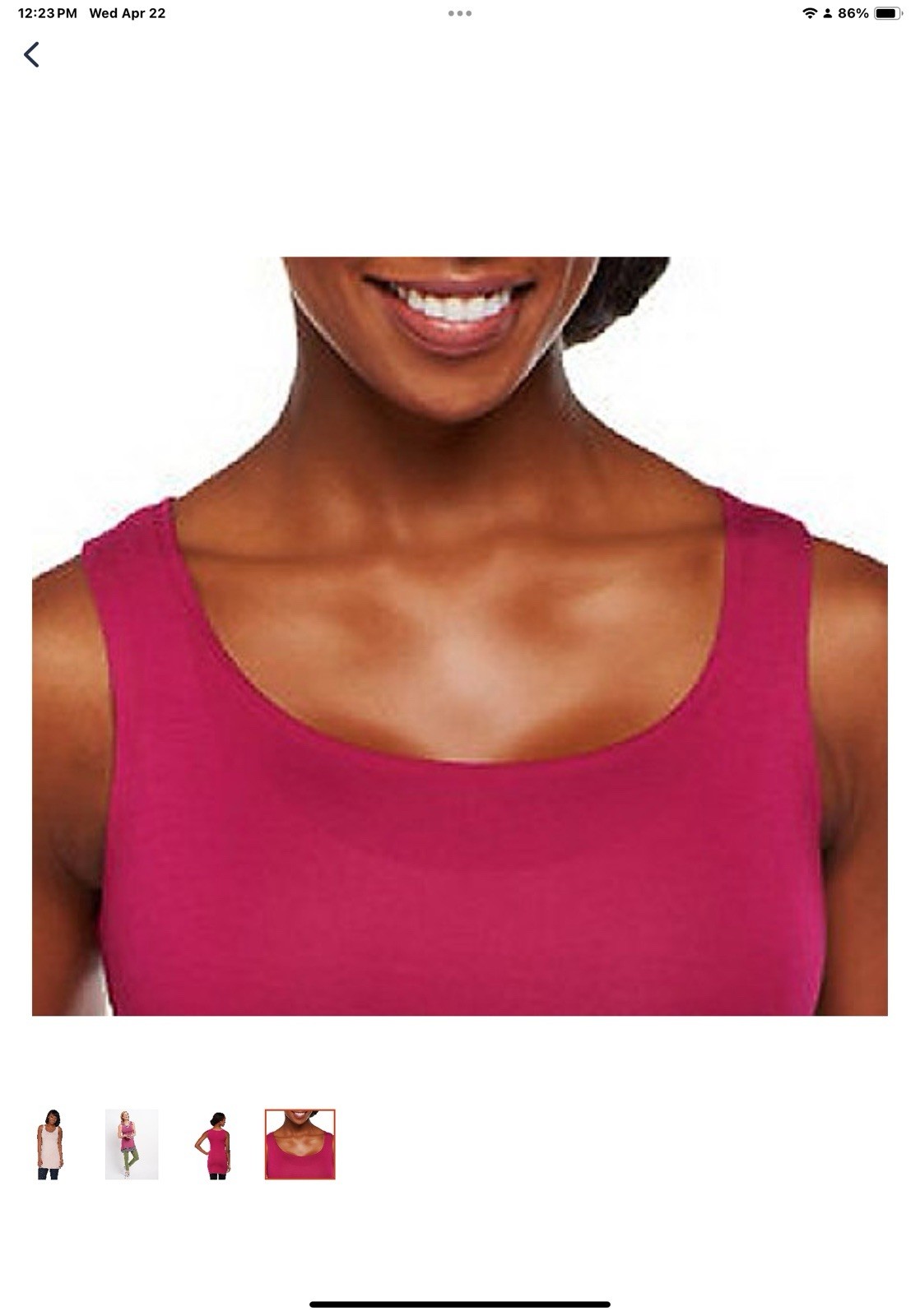 LOGO By Lori Goldstein Straight Hem Knit Tank, Violet Purple, Medium