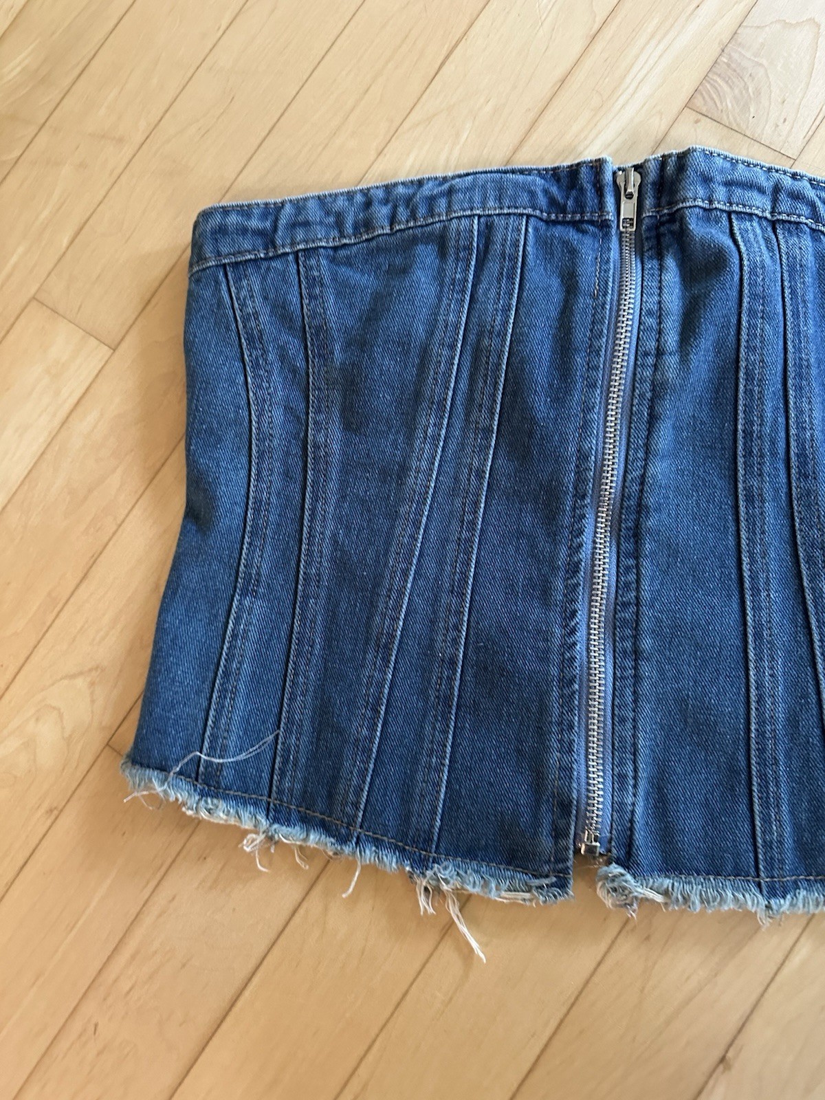 Emerson Lang Women’s Jean Denim Tube Top Shirt Size Large NWT Medium Blue
