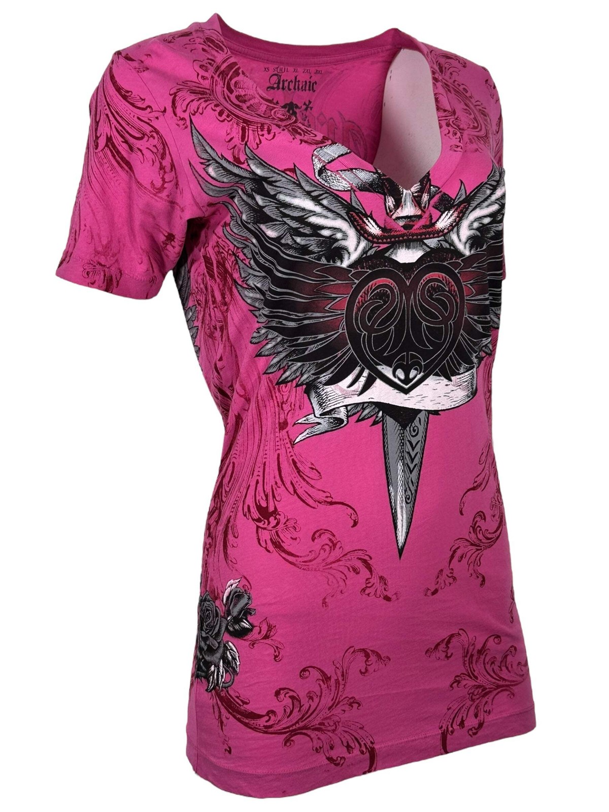 Archaic By Affliction Women’s T-shirt Torn Heart