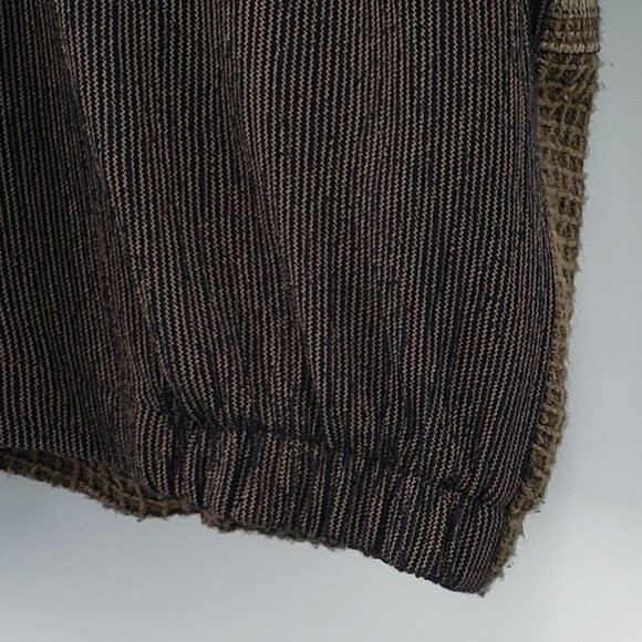 Vtg K.d. Spring Button Up Tunic Shirt Size S Brown Artsy Lagenlook Patch Detail