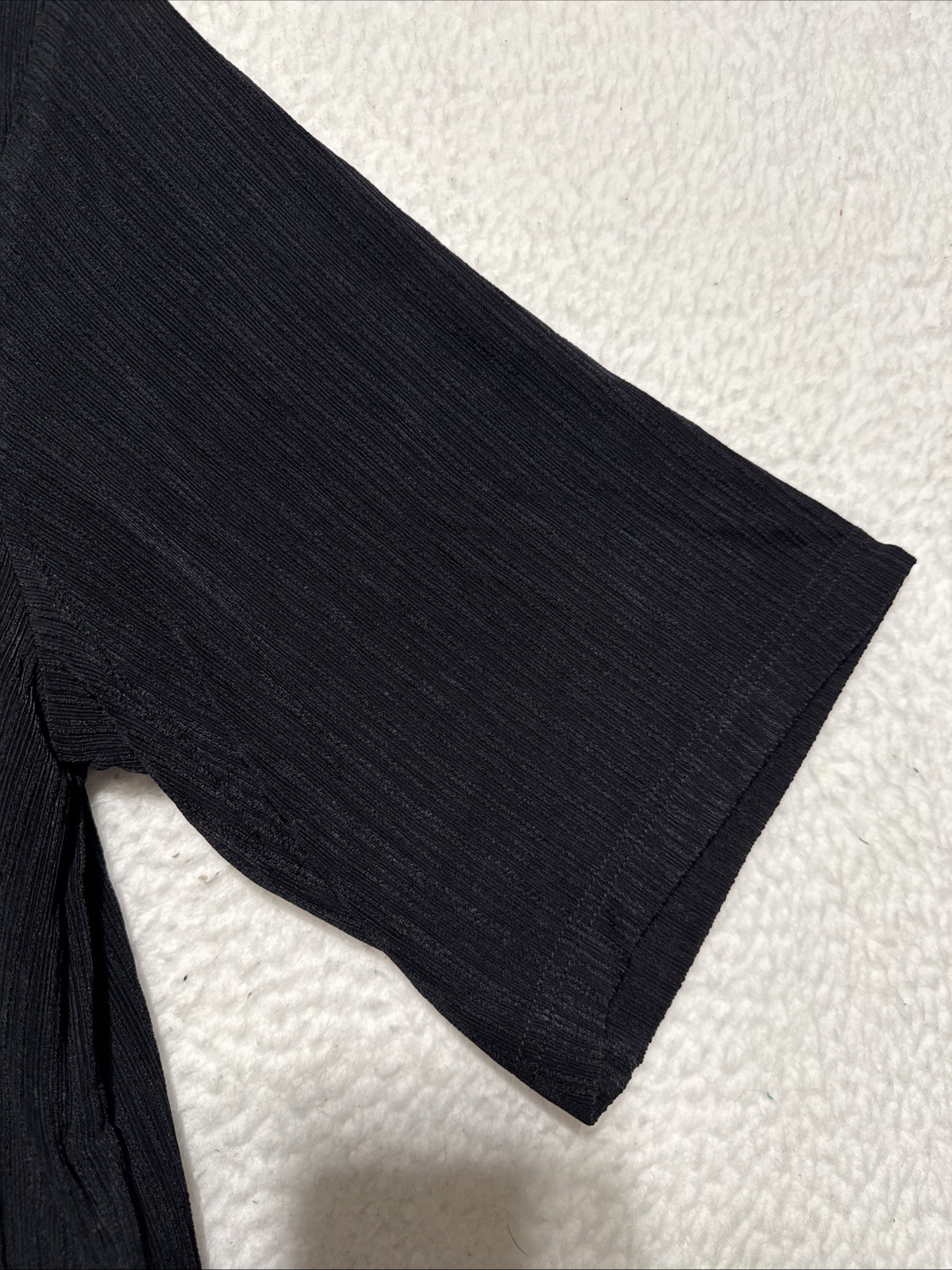 Lattelier Black Elbow Length Sleeve Top High Low Hem Women’s Size M