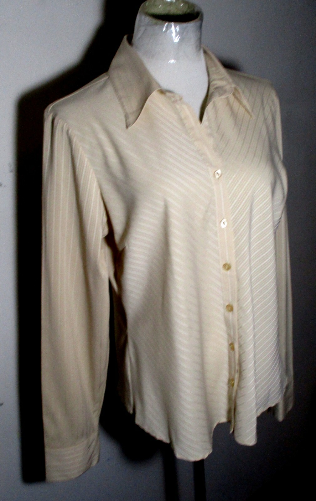 NINETY Tan Long Sleeve Blouse Women’s Size L NWT