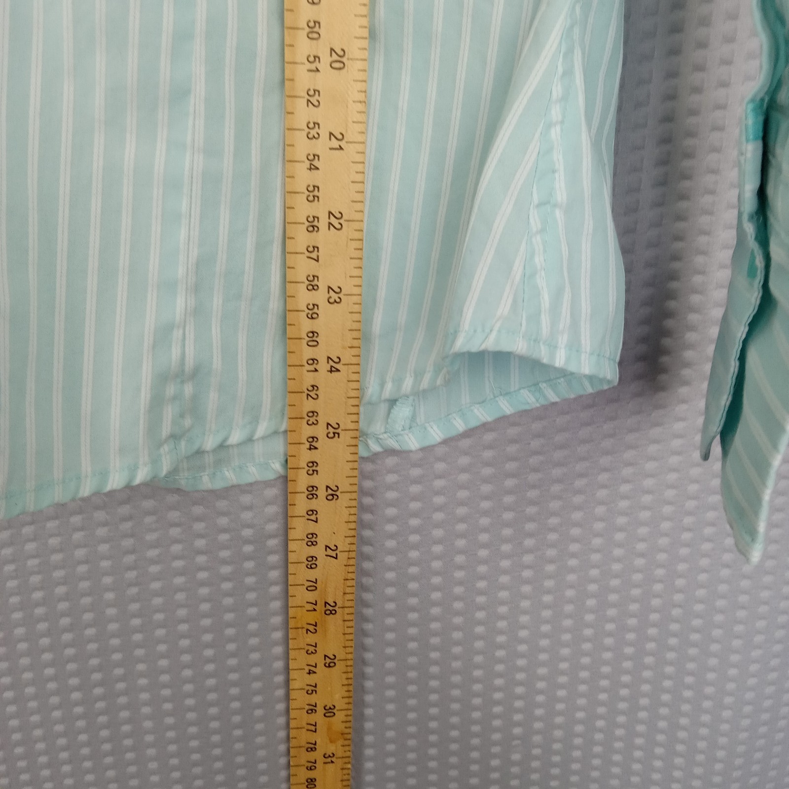 Lilac Bloom Women’s Blouse M Mint Striped Office Basic Button Up Long Sleeve