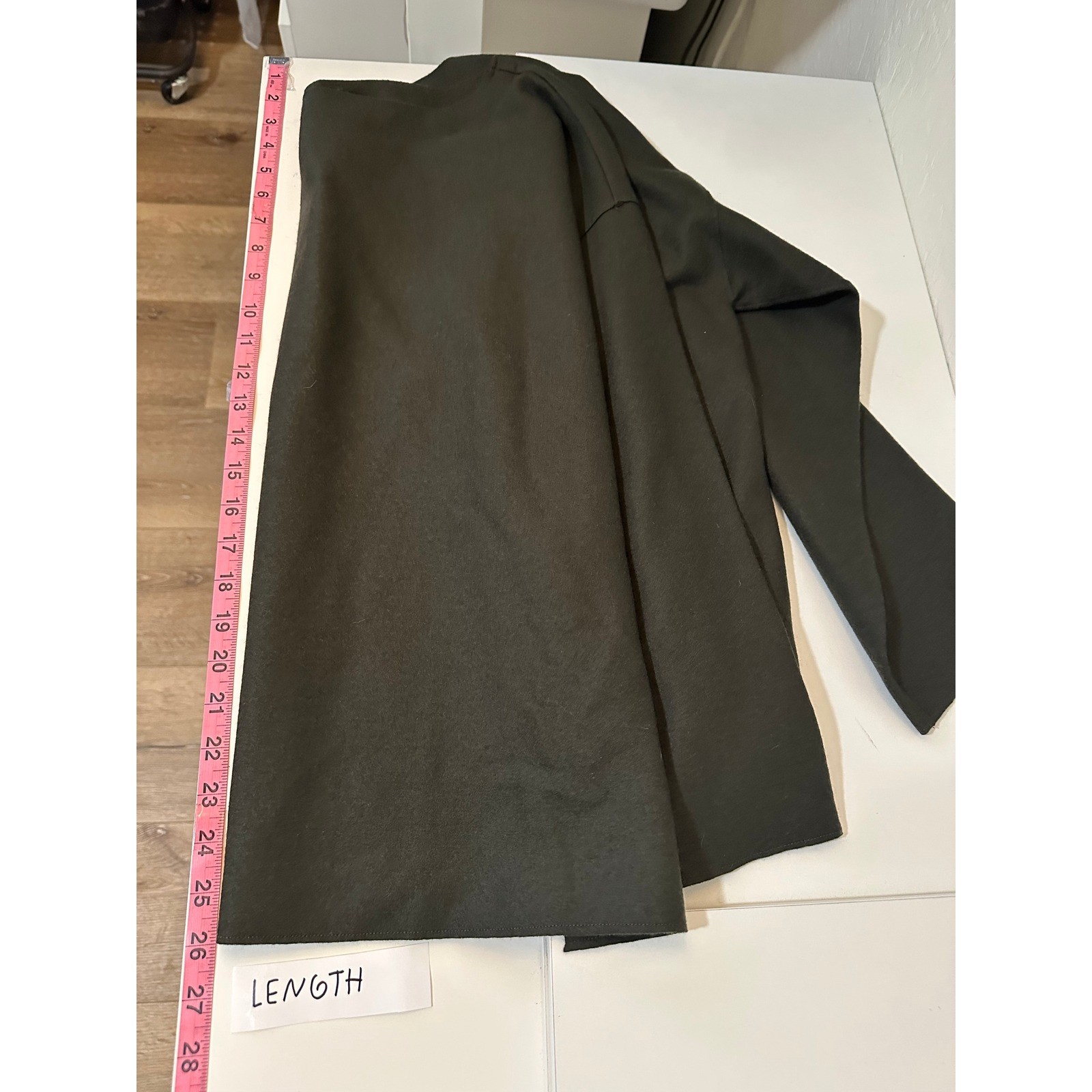 Eileen Fisher Wool Bateau Neck Boxy Top Woodland Green XL Minimalist Capsule