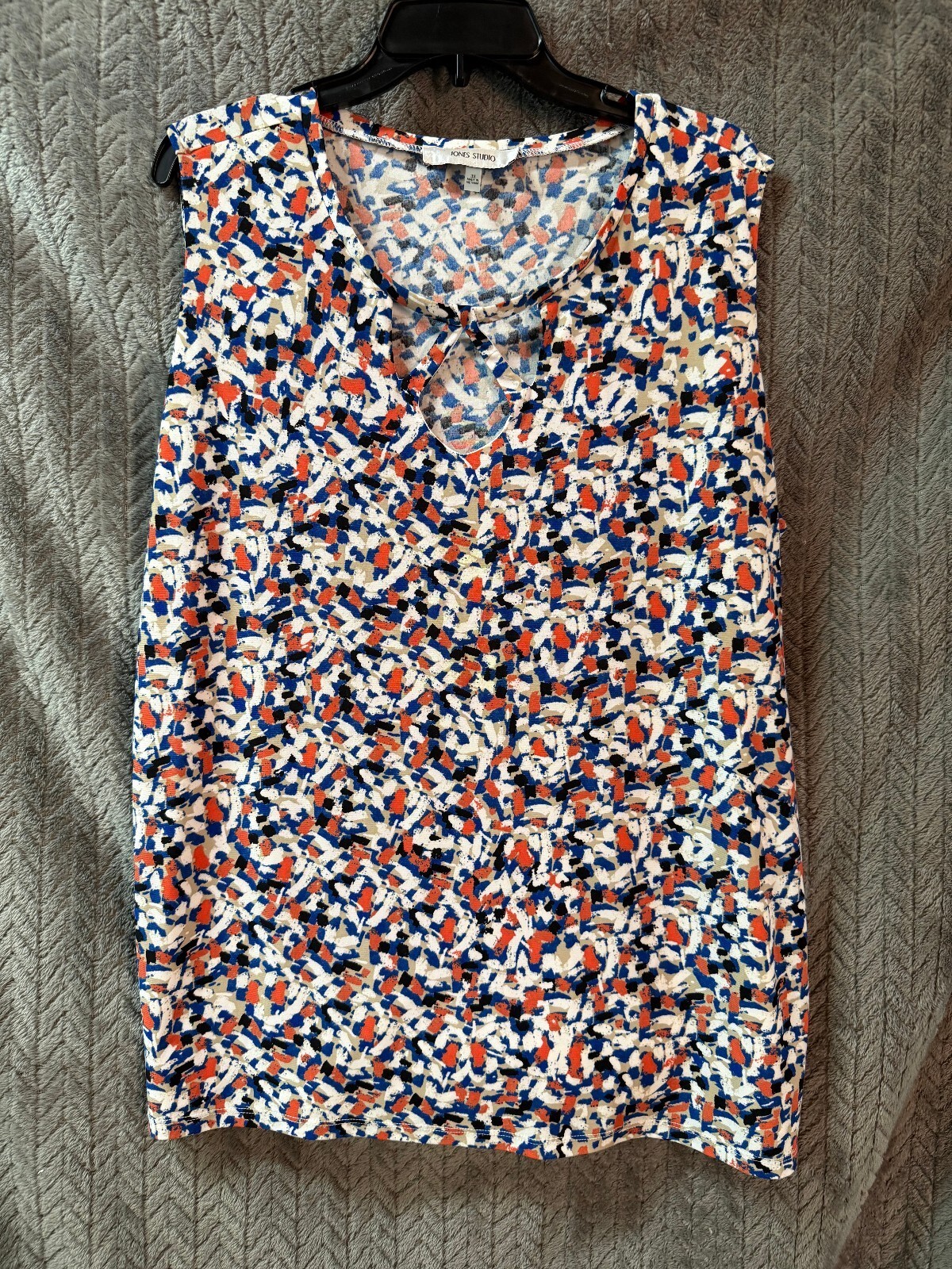 Jones Studio Women’s Sleeveless Abstract Print Blouse 3X